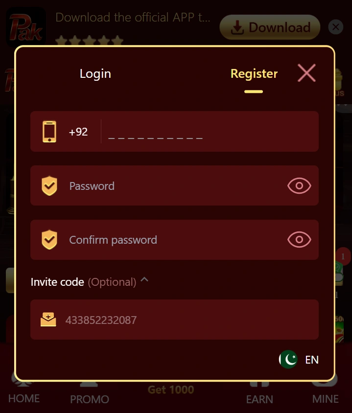 Paknew Game login