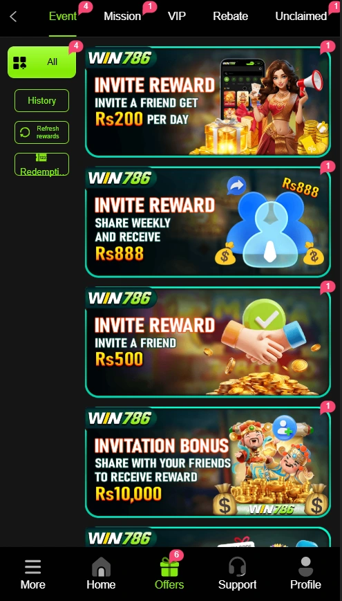 Win786 Game rewards