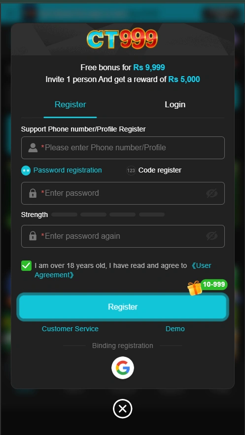 CT999 Game login