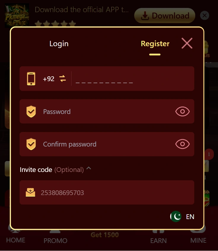 PKMega Game login