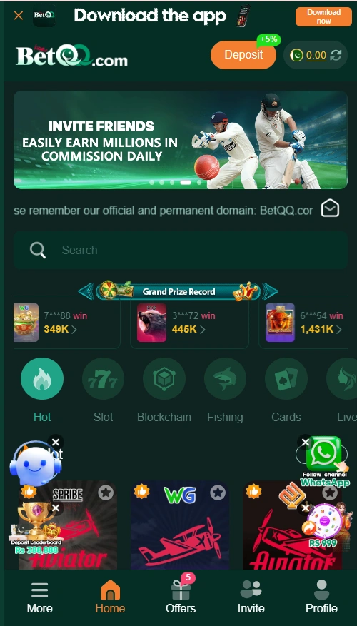 BetQQ Game interface screenshot