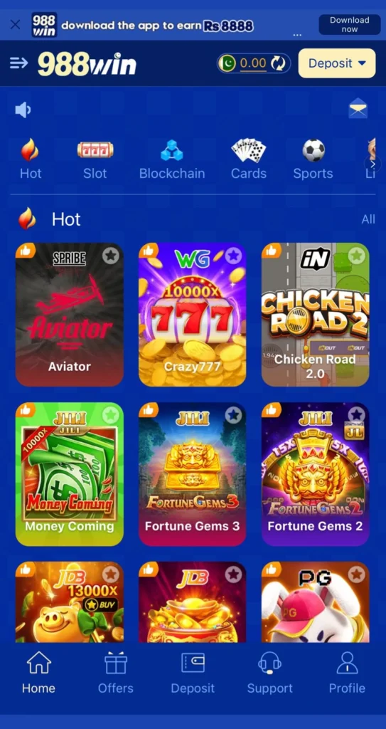 988Win Game dashboard