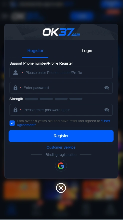 OK37 Game login