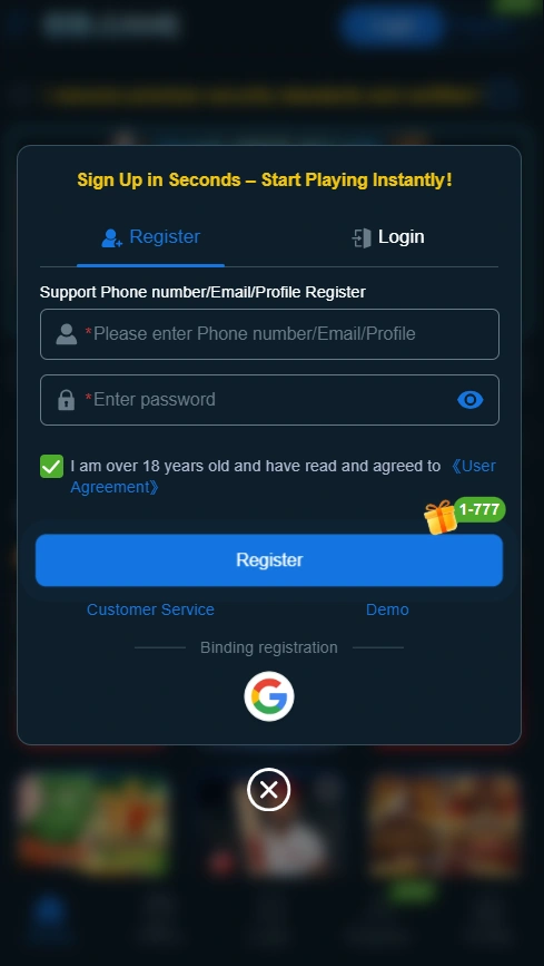 8B Game login