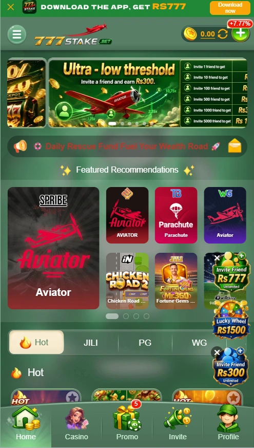 777Stake Game interface screenshot