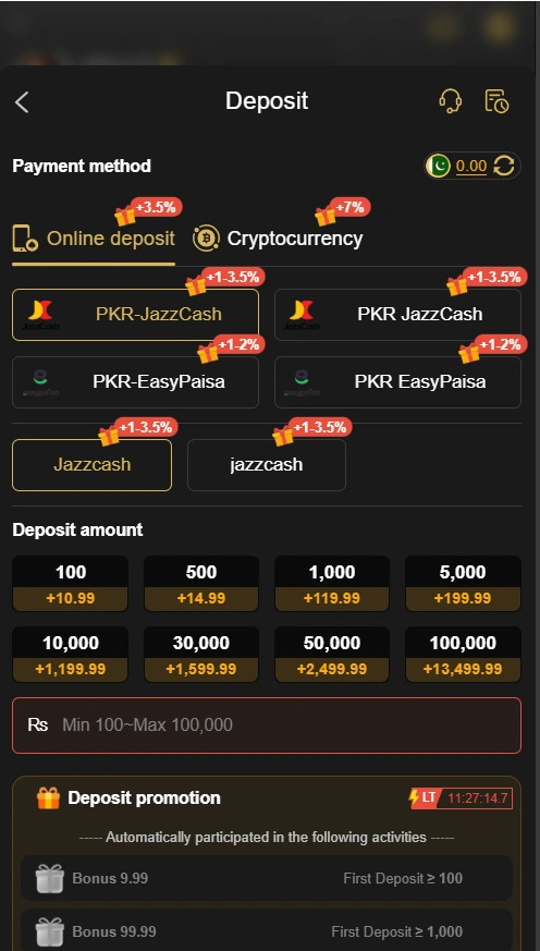 9J game deposit