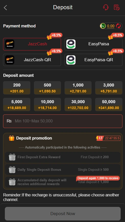 E98 Game deposit
