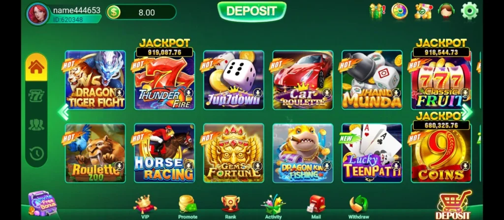 JoyPK777 Game interface screenshot