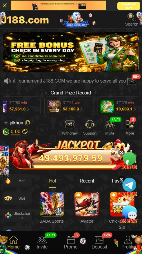 J188 Game interface screenshot