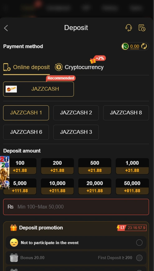 J188 Game deposit