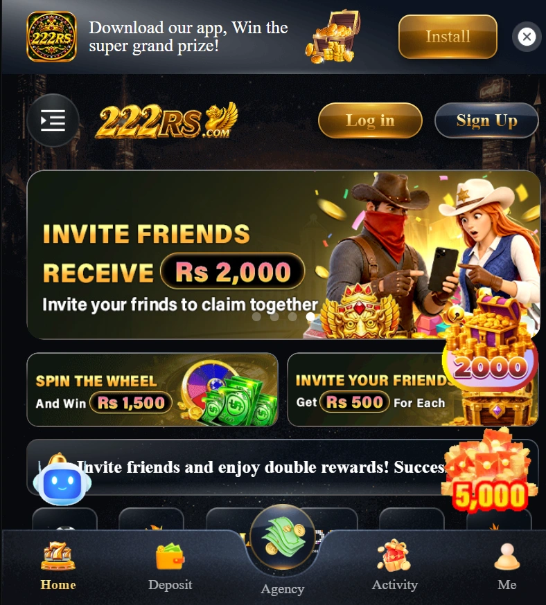 222rs game interface screenshot