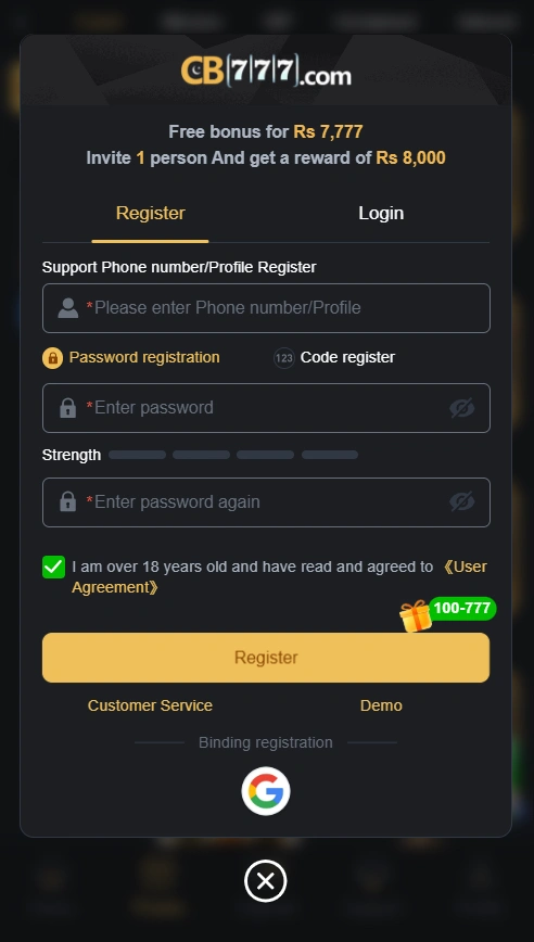 CB777 Game login