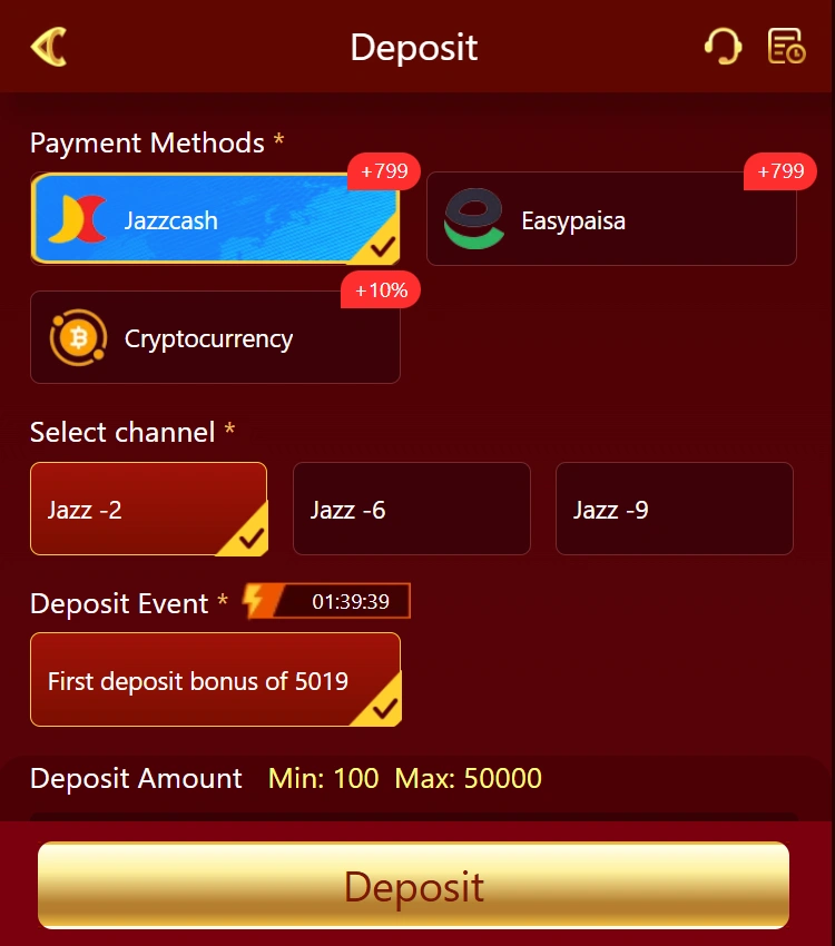 H789 Game deposit
